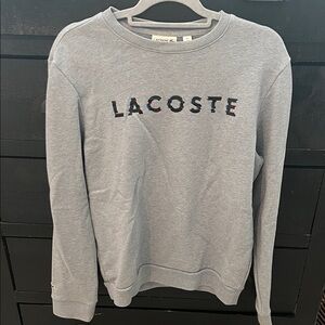 Lacoste Gray Crewneck Sweater Casual Knit